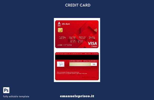 stile verificato Modello di carta classica per visto bancario Alfa Russia